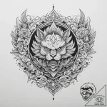 A japanese family crest (mon), tattoo line ar… – tattoo sketch (№1753969489_0, 31.07.2025 13:44) — tattoovalue.net