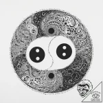 Yin-yang, concept art for tattoo, sepia tone… – tattoo sketch (№1753970260_0, 31.07.2025 13:57) — tattoovalue.net