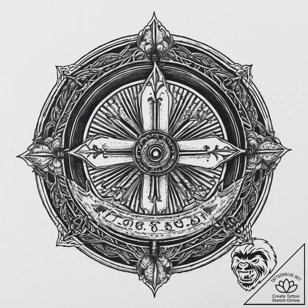A close-up of a vinyl record's spinning label... - tattoo sketch (№1753970459_0, 31.07.2025 14:00) — tattoovalue.net