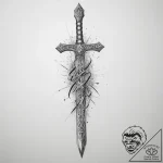 Tattoo design a set of runes glowing on a war… – tattoo sketch (№1753971435_0, 31.07.2025 14:17) — tattoovalue.net