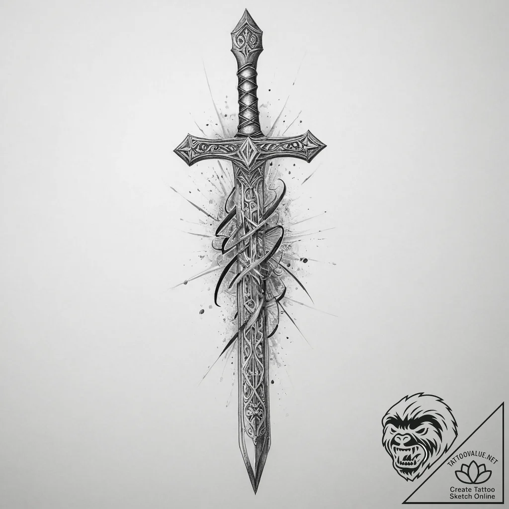 Tattoo design a set of runes glowing on a war... - tattoo sketch (№1753971435_0, 31.07.2025 14:17) — tattoovalue.net