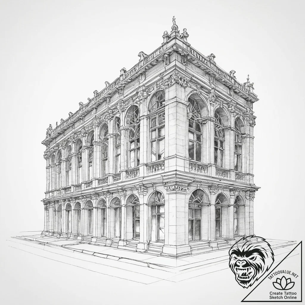 р“сђсѓрїрїр° 17: architectural & structural (... - tattoo sketch (№1753973404_0, 31.07.2025 14:50) — tattoovalue.net