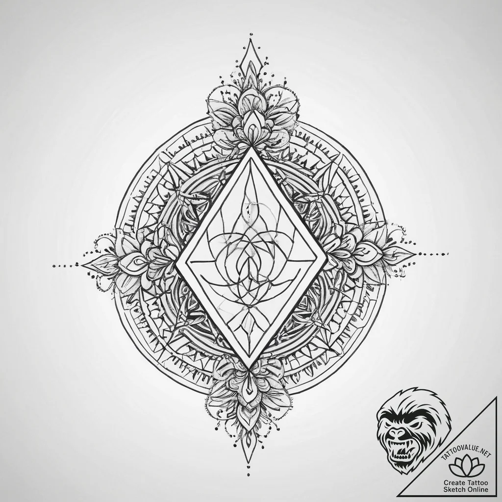 98. tattoo sketch: "bereginya" rune with a sm... - tattoo sketch (№1753974402_0, 31.07.2025 15:06) — tattoovalue.net