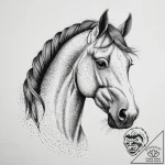 Horse, tattoo flash sheet design, dotwork sha… – tattoo sketch (№1753975423_0, 31.07.2025 15:23) — tattoovalue.net