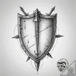 Tattoo sketch a medieval shield with a single… – tattoo sketch (№1753975829_0, 31.07.2025 15:30) — tattoovalue.net