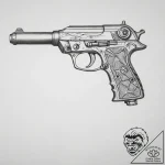 Ray gun, concept art for tattoo, realistic bl… – tattoo sketch (№1753977033_0, 31.07.2025 15:50) — tattoovalue.net