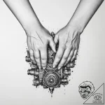 A person’s hands covered in grease, working o… – tattoo sketch (№1753978031_0, 31.07.2025 16:07) — tattoovalue.net