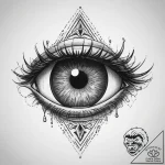 Tattoo design a stylized monster’s eye peerin… – tattoo sketch (№1753980049_0, 31.07.2025 16:40) — tattoovalue.net