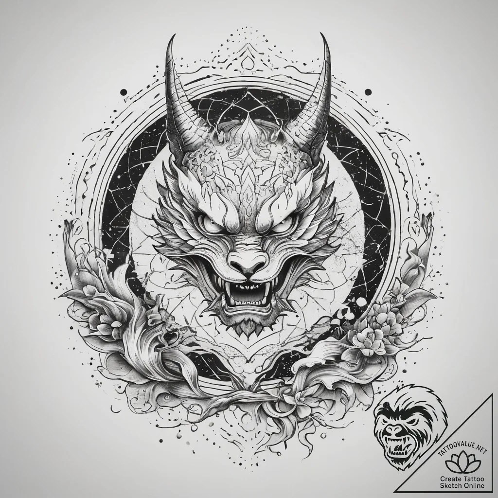 Tattoo design a zodiac symbol as a broken mir... - tattoo sketch (№1753980846_0, 31.07.2025 16:54) — tattoovalue.net