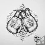 Boxing gloves, artistic tattoo sketch, old sc… – tattoo sketch (№1753982455_0, 31.07.2025 17:20) — tattoovalue.net