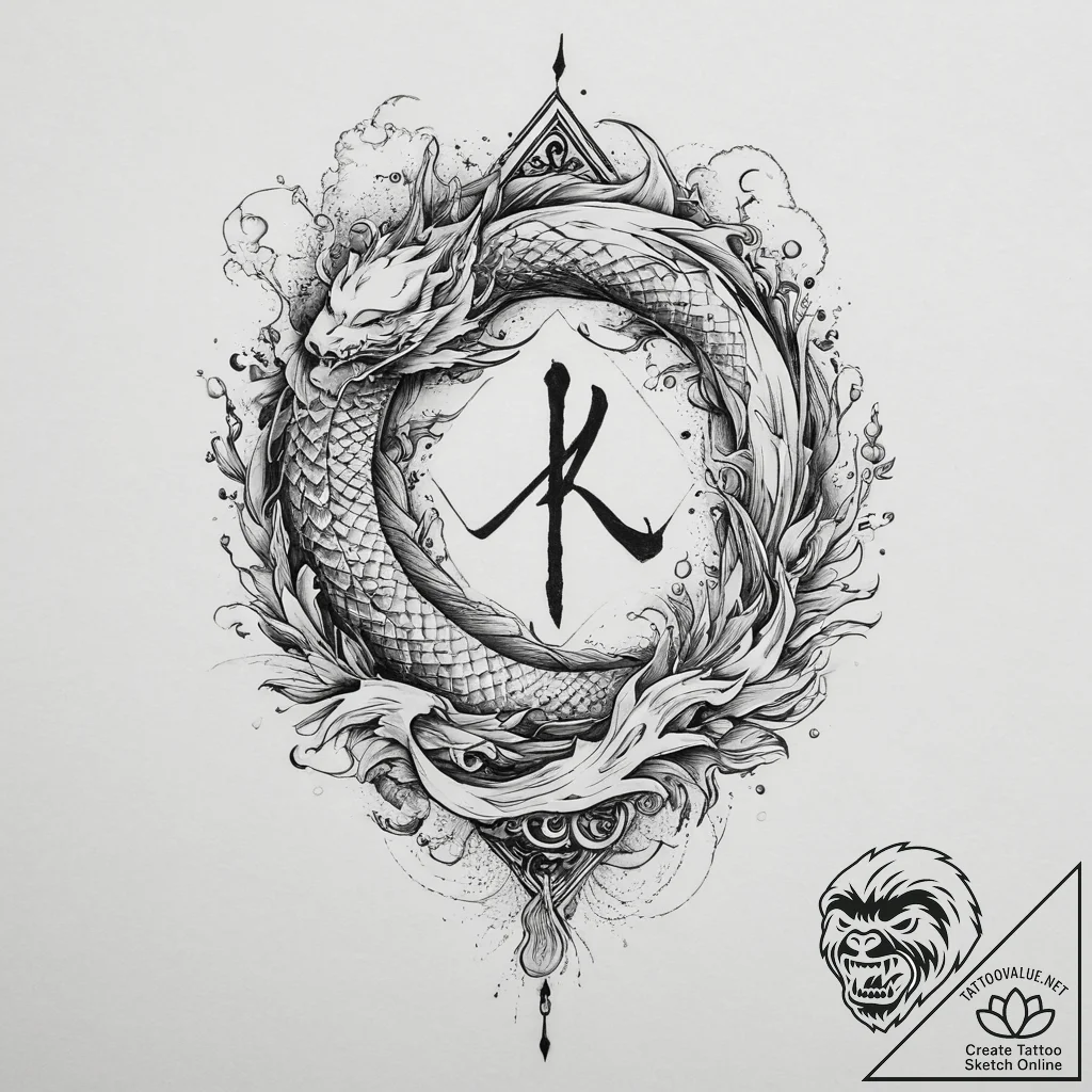 116. tattoo sketch: the rune "oud," depicted... - tattoo sketch (№1753983061_0, 31.07.2025 17:31) — tattoovalue.net