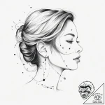 Tattoo sketch a silhouette of a woman’s face,… – tattoo sketch (№1753984904_0, 31.07.2025 18:01) — tattoovalue.net