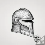 Tattoo design a knight’s helmet with a subtle… – tattoo sketch (№1753985309_0, 31.07.2025 18:08) — tattoovalue.net