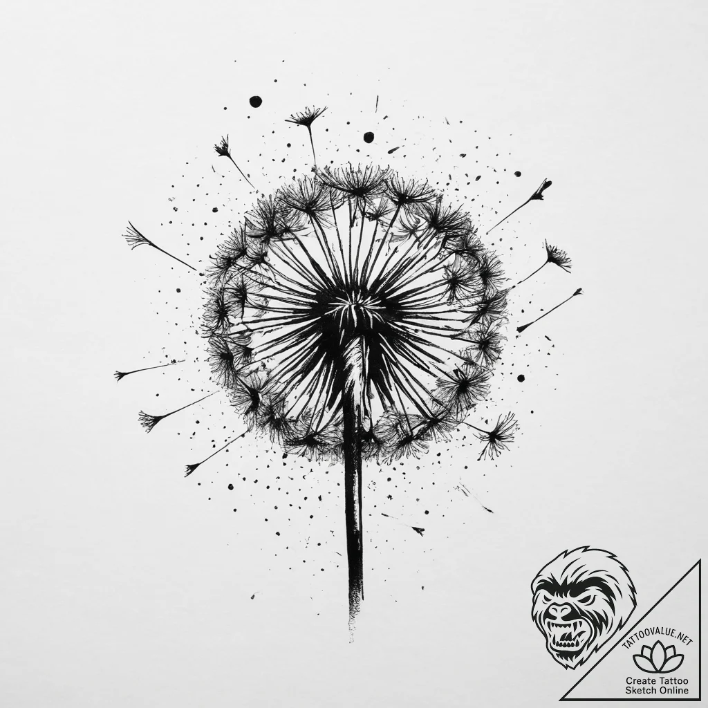 Dandelion seeds blowing in the wind (is there... - tattoo sketch (№1753986552_0, 31.07.2025 18:29) — tattoovalue.net