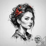 Tattoo sketch a pixelated character dissolvin… – tattoo sketch (№1753987154_0, 31.07.2025 18:39) — tattoovalue.net