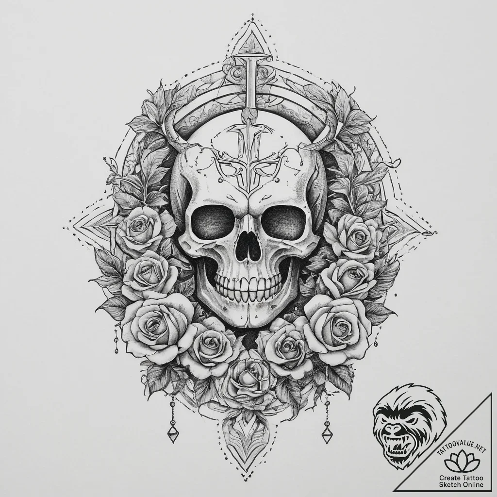 Tattoo design a zodiac symbol with a keyhole... - tattoo sketch (№1753987356_0, 31.07.2025 18:42) — tattoovalue.net