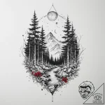 Tattoo sketch an ethereal mist rising from a… – tattoo sketch (№1753987558_0, 31.07.2025 18:45) — tattoovalue.net