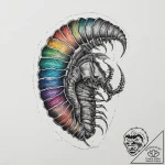 Trilobite fossil, tattoo flash sheet design,… – tattoo sketch (№1753987963_0, 31.07.2025 18:52) — tattoovalue.net