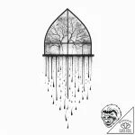Tattoo design a delicate rain-streaked window… – tattoo sketch (№1753989565_0, 31.07.2025 19:19) — tattoovalue.net