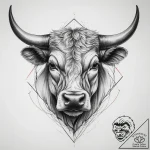 Bull, artistic tattoo sketch, realistic black… – tattoo sketch (№1753990370_0, 31.07.2025 19:32) — tattoovalue.net