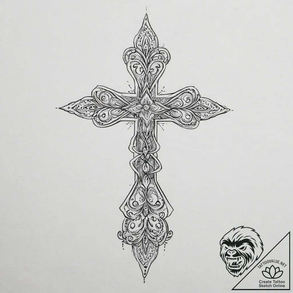 Tattoo design a thread that starts on one per... - tattoo sketch (№1753990974_0, 31.07.2025 19:42) — tattoovalue.net
