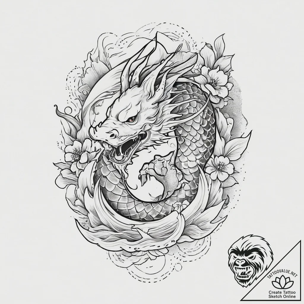 Flag, tattoo drawing outline, on a clean whit... - tattoo sketch (№1753991174_0, 31.07.2025 19:46) — tattoovalue.net