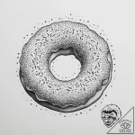 Donut, artistic tattoo sketch, dotwork tattoo… – tattoo sketch (№1753991976_0, 31.07.2025 19:59) — tattoovalue.net