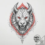Chimera, ink illustration for tattoo, black a… – tattoo sketch (№1753992579_0, 31.07.2025 20:09) — tattoovalue.net