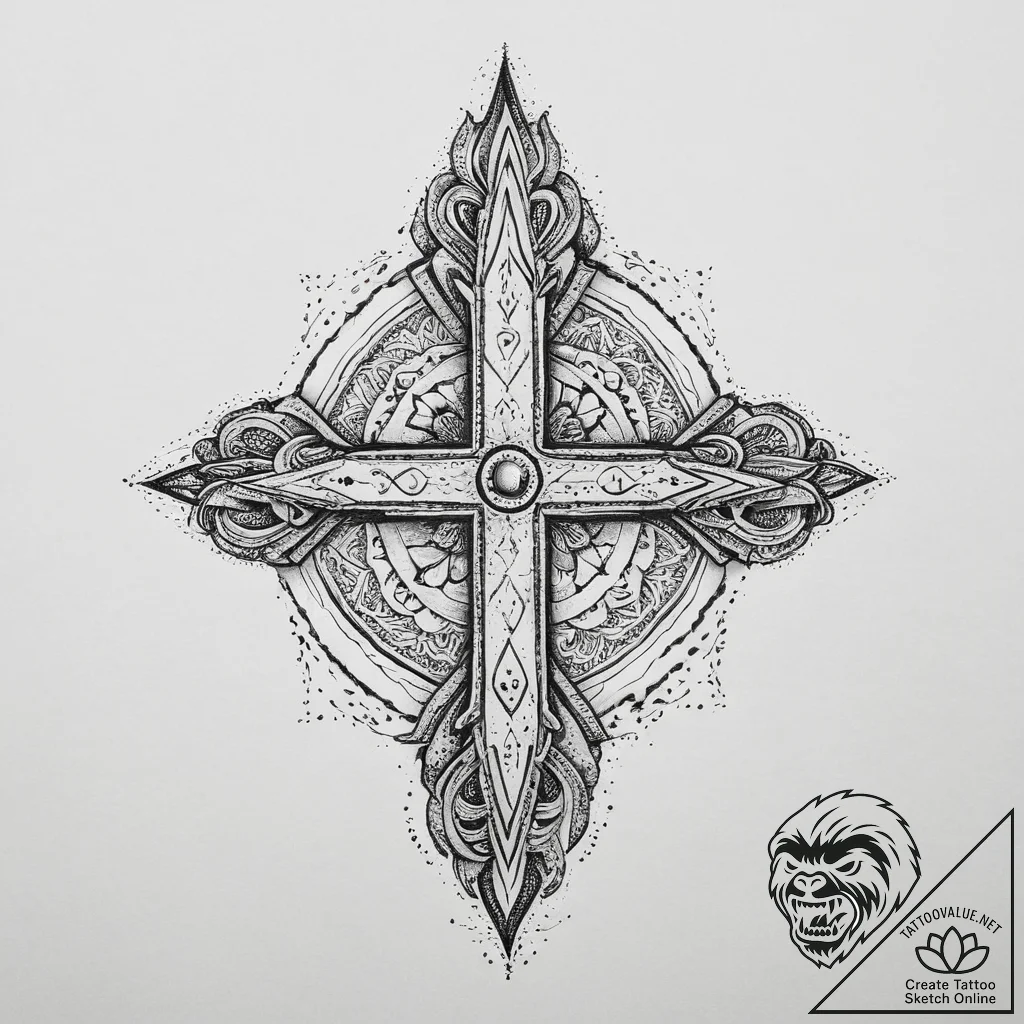 Tattoo sketch 'new game+' in a classic retro... - tattoo sketch (№1753993181_0, 31.07.2025 20:19) — tattoovalue.net