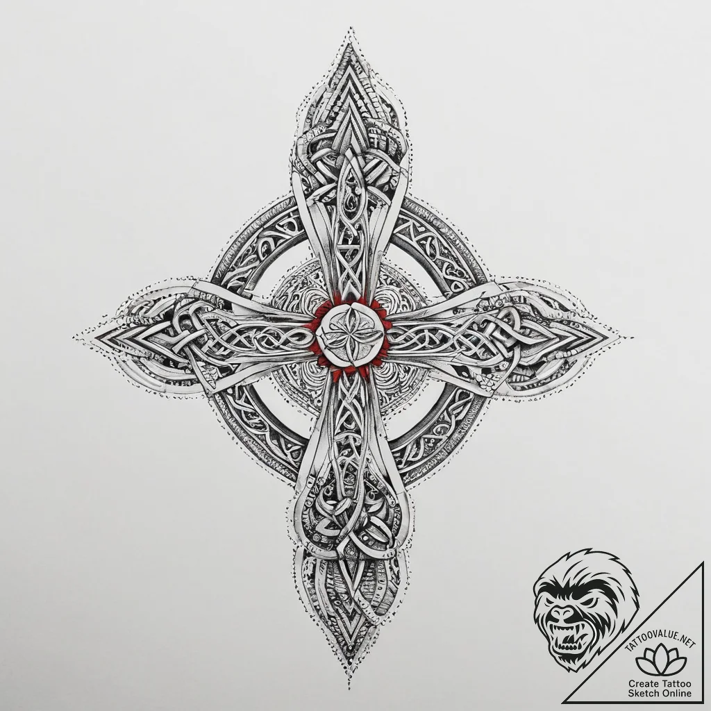 Tattoo design a symbol of unbreakable knotwor... - tattoo sketch (№1753993580_0, 31.07.2025 20:26) — tattoovalue.net