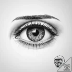 Tattoo sketch a human eye with digital overla… – tattoo sketch (№1753993780_0, 31.07.2025 20:29) — tattoovalue.net