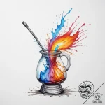 A glassblower shaping molten glass., artistic… – tattoo sketch (№1753994177_0, 31.07.2025 20:36) — tattoovalue.net