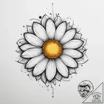 Chamomile, concept art for tattoo, black outl… – tattoo sketch (№1753994580_0, 31.07.2025 20:43) — tattoovalue.net