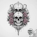 Tattoo design a glowing ‘game over’ screen me… – tattoo sketch (№1753994983_0, 31.07.2025 20:49) — tattoovalue.net