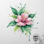 Tattoo sketch: watercolor splashes of pink, g… – tattoo sketch (№1753995893_0, 31.07.2025 21:04) — tattoovalue.net