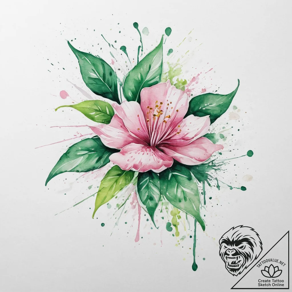 Tattoo sketch: watercolor splashes of pink, g... - tattoo sketch (№1753995893_0, 31.07.2025 21:04) — tattoovalue.net