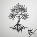 Tattoo sketch a tree growing out of rock, sym… – tattoo sketch (№1753996294_0, 31.07.2025 21:11) — tattoovalue.net