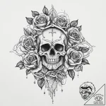 Poseidon, artistic tattoo sketch, bold outlin… – tattoo sketch (№1753997104_0, 31.07.2025 21:25) — tattoovalue.net