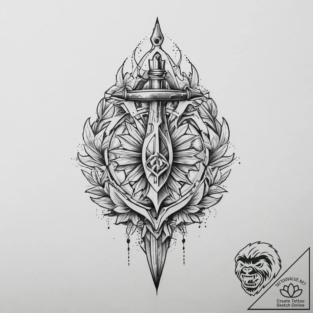 Malenia, blade of miquella from elden ring, t... - tattoo sketch (№1753997915_0, 31.07.2025 21:38) — tattoovalue.net