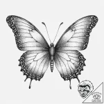 Tattoo sketch a delicate butterfly with a uni… – tattoo sketch (№1753998314_0, 31.07.2025 21:45) — tattoovalue.net