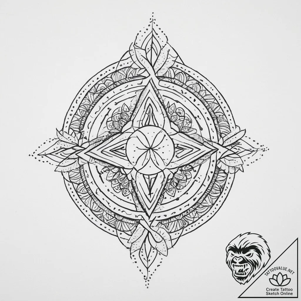 57. tattoo design: a minimalist "mir" rune, d... - tattoo sketch (№1753998715_0, 31.07.2025 21:51) — tattoovalue.net