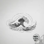 Tattoo design a fine line wave on the inner b… – tattoo sketch (№1753999315_0, 31.07.2025 22:01) — tattoovalue.net