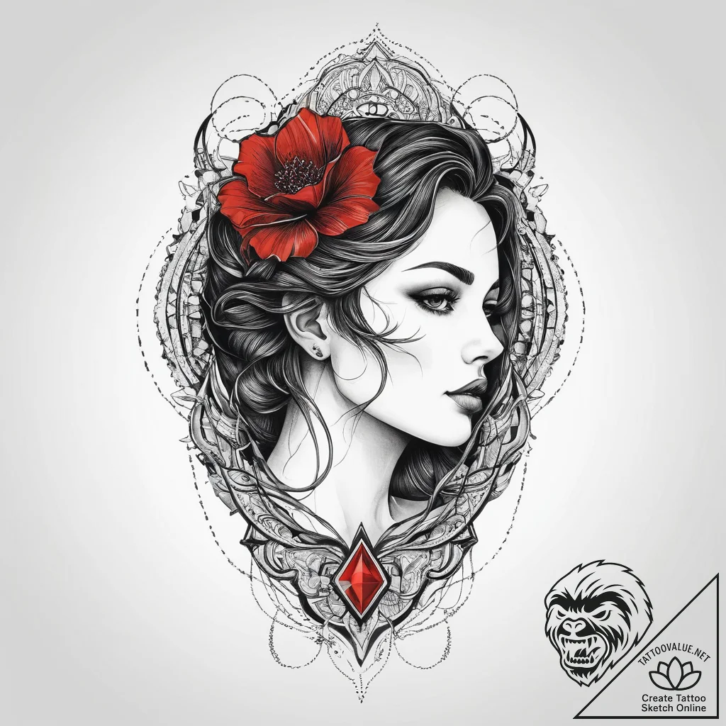 Tattoo design a subtle cracked glass effect w... - tattoo sketch (№1753999520_0, 31.07.2025 22:05) — tattoovalue.net