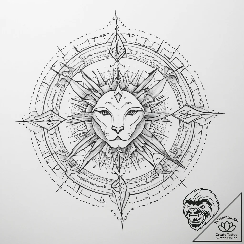 Tattoo sketch a zodiac symbol appearing as a... - tattoo sketch (№1754001854_0, 31.07.2025 22:44) — tattoovalue.net