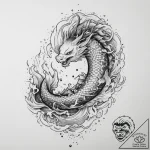 Tattoo design a blackwork representation of t… – tattoo sketch (№1754002051_0, 31.07.2025 22:47) — tattoovalue.net