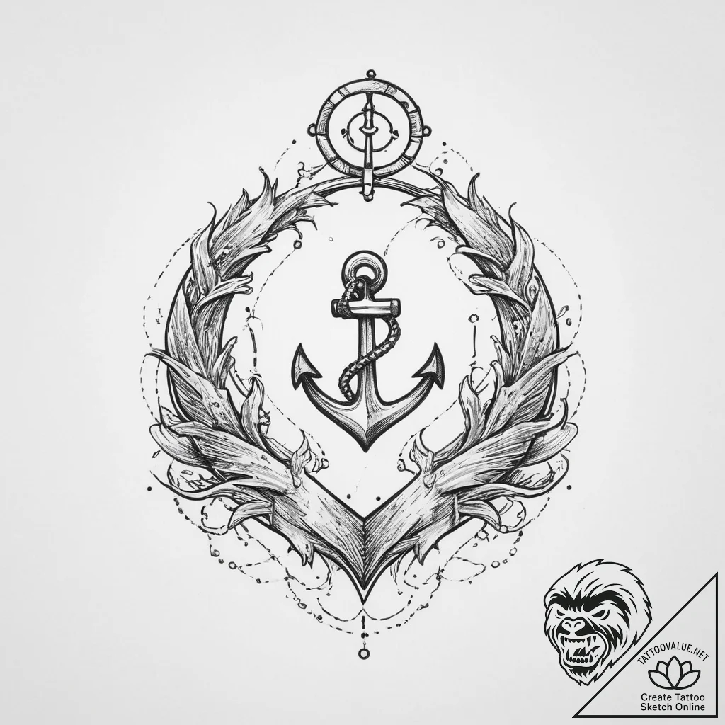 Tattoo design pisces fish with a tiny, whimsi... - tattoo sketch (№1754004018_0, 31.07.2025 23:20) — tattoovalue.net