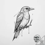 Tattoo design a small, clean outline of a bir… – tattoo sketch (№1754005005_0, 31.07.2025 23:36) — tattoovalue.net