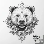 A bear made of constellations, tattoo drawing… – tattoo sketch (№1754005399_0, 31.07.2025 23:43) — tattoovalue.net