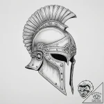 Tattoo design a roman centurion’s helmet, sym… – tattoo sketch (№1754006385_0, 31.07.2025 23:59) — tattoovalue.net