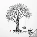 Tattoo sketch a single mighty tree with a swi… – tattoo sketch (№1754006976_0, 01.08.2025 00:09) — tattoovalue.net